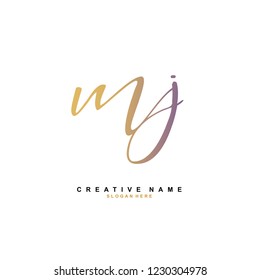 M J MJ Initial logo template vector