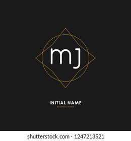M J MJ Initial logo letter with minimalist concept. Vector with scandinavian style logo.