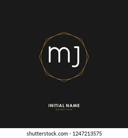 M J MJ Initial logo letter with minimalist concept. Vector with scandinavian style logo.