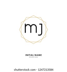 M J MJ Initial logo letter with minimalist concept. Vector with scandinavian style logo.