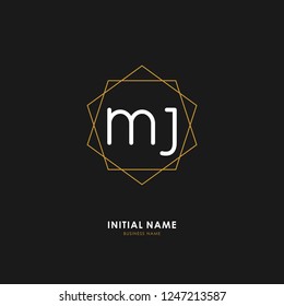 M J MJ Initial logo letter with minimalist concept. Vector with scandinavian style logo.