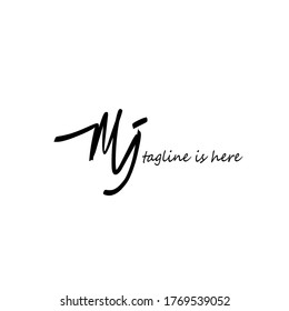 m j mj ursprüngliche Logo-Handschriftvorlage Vektorgrafik