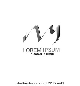 m j Firma pantalla inicial de logotipo vectorial