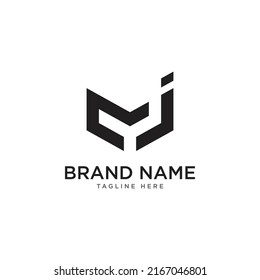 M J y M Y J letra vectorial logotipo moderno creativo