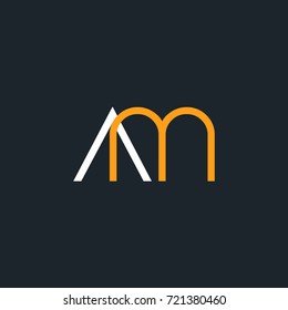 A M joint logo design vector template