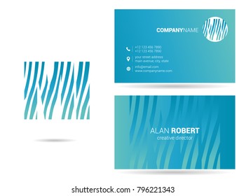 M & I joint logo waves line letter design with business card template