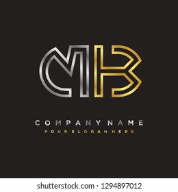 M K initial letter, modern logo design template vector 