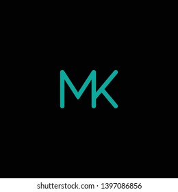 M and  K initials letter icon vector