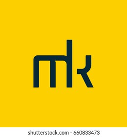 M K joint logo design vector template