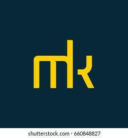 M K joint logo design vector template
