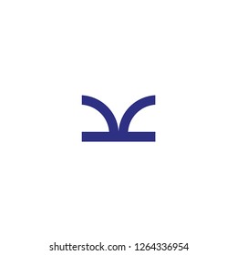 m k letter logo