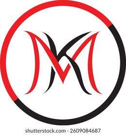 M K  letter mark logo design
