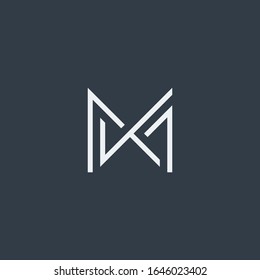 M & K Letter Monogram Edgy Logo.