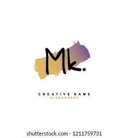 M K MK Initial abstract logo concept vector