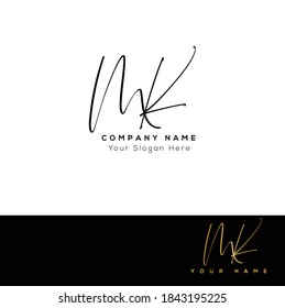 M K MK  Initial letter handwriting and signature logo. Beauty vector initial logo .Fashion, boutique, floral and botanical
