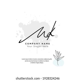 M K MK Initial letter handwriting and signature logo. Beauty vector initial logo .Fashion, boutique, floral and botanical