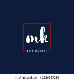 M K MK Initial logo template vector