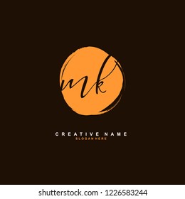 M K MK Initial logo template vector