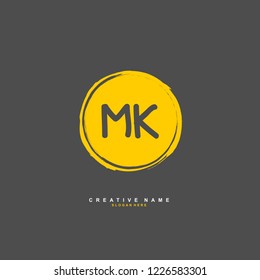 M K MK Initial logo template vector