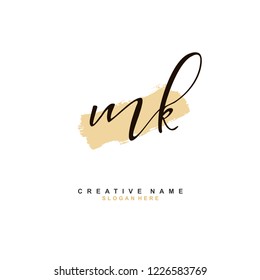 M K MK Initial logo template vector