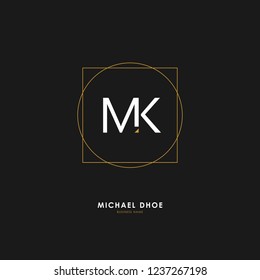 M K MK Initial logo letter with minimalist concept. Vector with scandinavian style logo.
