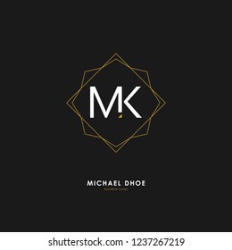 M K MK Initial logo letter with minimalist concept. Vector with scandinavian style logo.