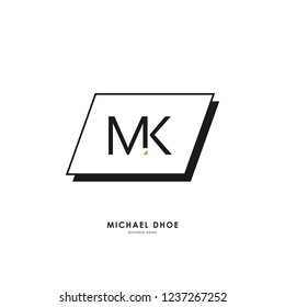 M K MK Initial logo letter with minimalist concept. Vector with scandinavian style logo.