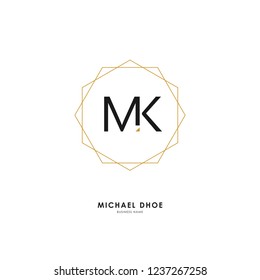 M K MK Initial logo letter with minimalist concept. Vector with scandinavian style logo.