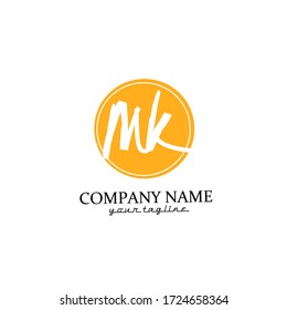 M k Mk Initial logo handwriting template vector