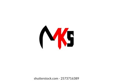 M K S logo design. vector ilustration