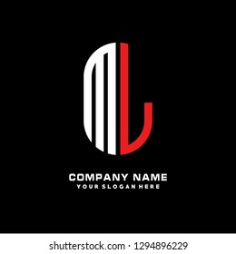M L initial letter, modern logo design template vector 