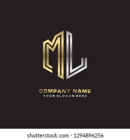 M L initial letter, modern logo design template vector 