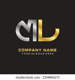 M L initial letter, modern logo design template vector 
