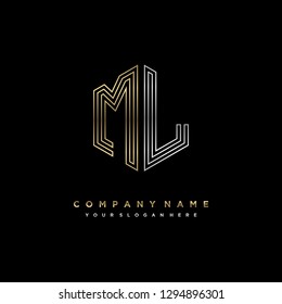 M L initial letter, modern logo design template vector 