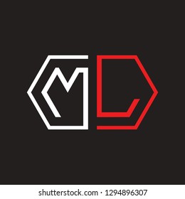 M L initial letter, modern logo design template vector 