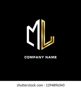 M L initial letter, modern logo design template vector 