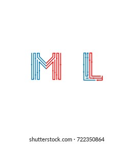 M L Initial Technology Logo Design 