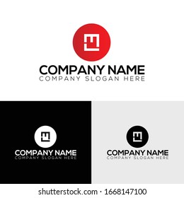 m l letter logo design template