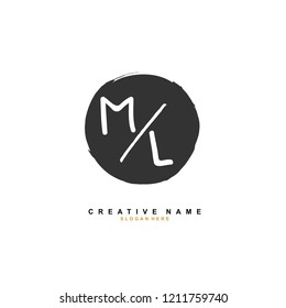 M L ML Initial abstract logo concept vector