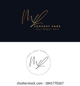  M L ML Initial letter handwriting and signature logo. Beauty vector initial logo .Fashion, boutique, floral and botanical