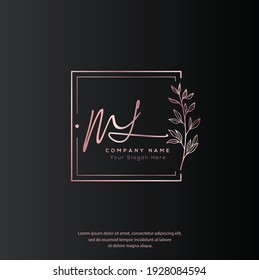 
M L ML Initial letter handwriting and signature logo. Beauty vector initial logo .Fashion, boutique, floral and botanical
