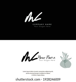 M L ML Initial letter handwriting and signature logo. Beauty vector initial logo .Fashion, boutique, floral and botanical