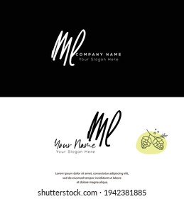 M L ML Initial letter handwriting and signature logo. Beauty vector initial logo .Fashion, boutique, floral and botanical