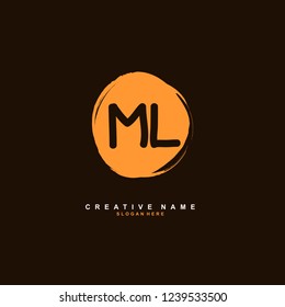 M L ML Initial logo template vector. Letter logo concept