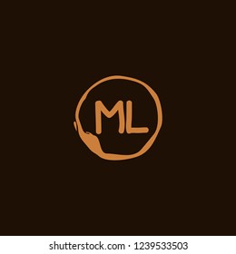 M L ML Initial logo template vector. Letter logo concept