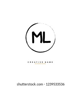 M L ML Initial logo template vector. Letter logo concept