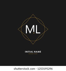 M L ML Initial logo letter with minimalist concept. Vector with scandinavian style logo.