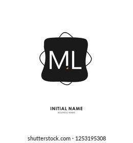 M L ML Initial logo letter with minimalist concept. Vector with scandinavian style logo.