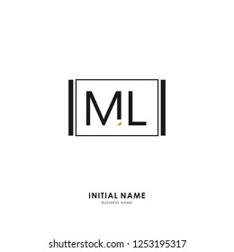 M L ML Initial logo letter with minimalist concept. Vector with scandinavian style logo.