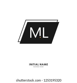 M L ML Initial logo letter with minimalist concept. Vector with scandinavian style logo.